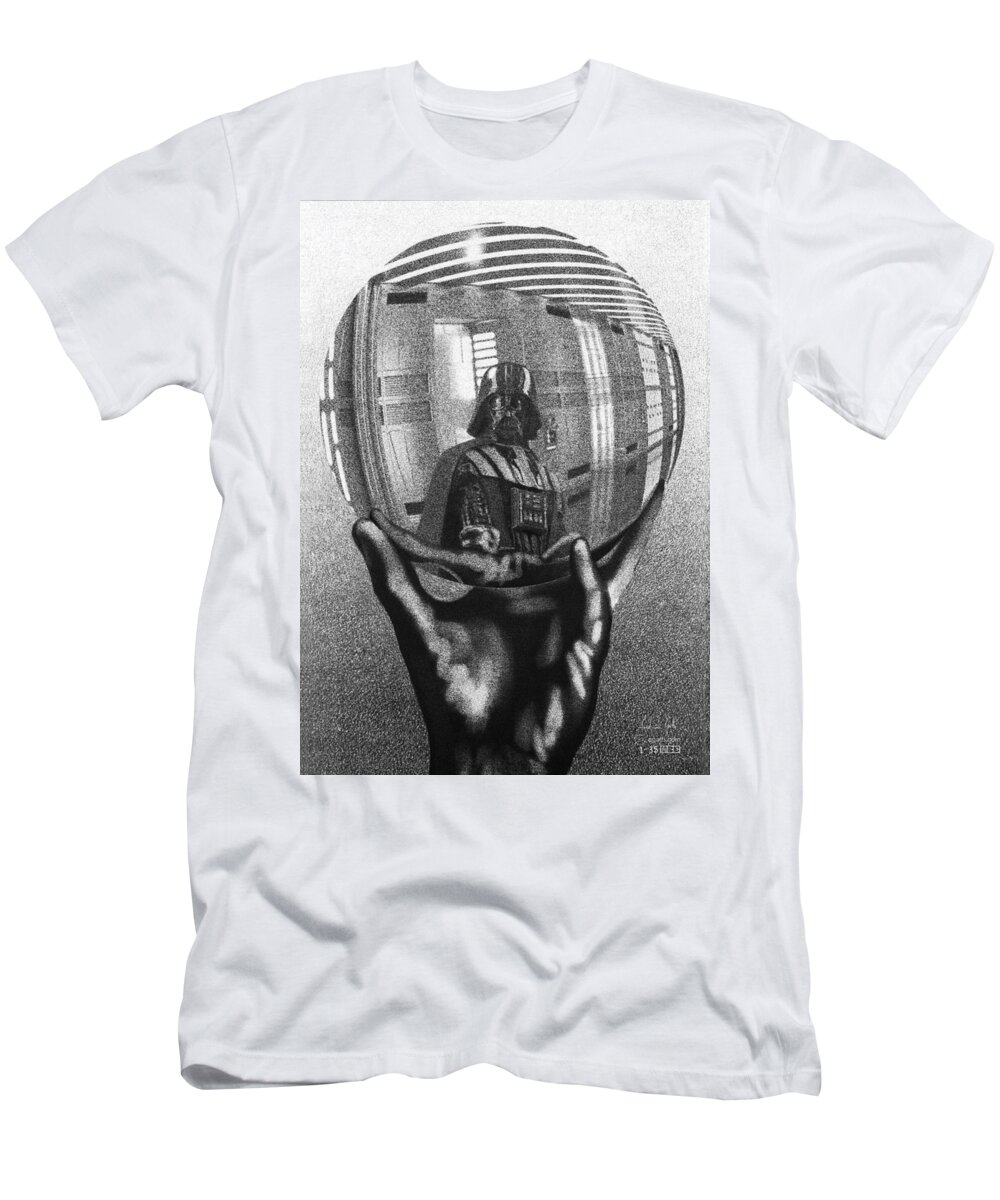Scifi T-Shirt featuring the digital art Darth Escher by Andrea Gatti