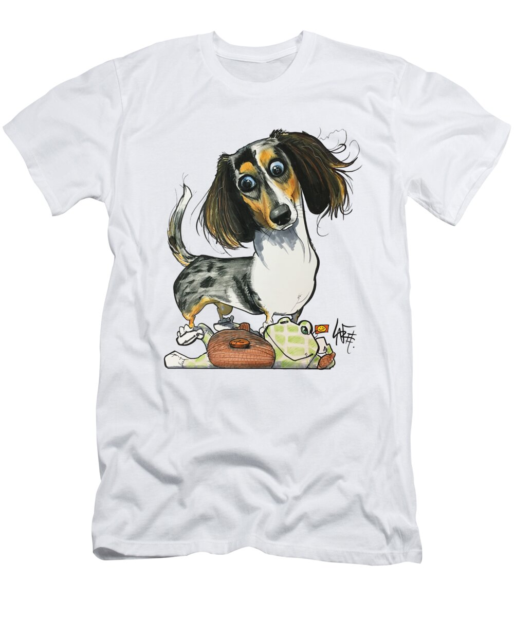 Davila T-Shirt featuring the drawing Davila 4360 by Canine Caricatures By John LaFree