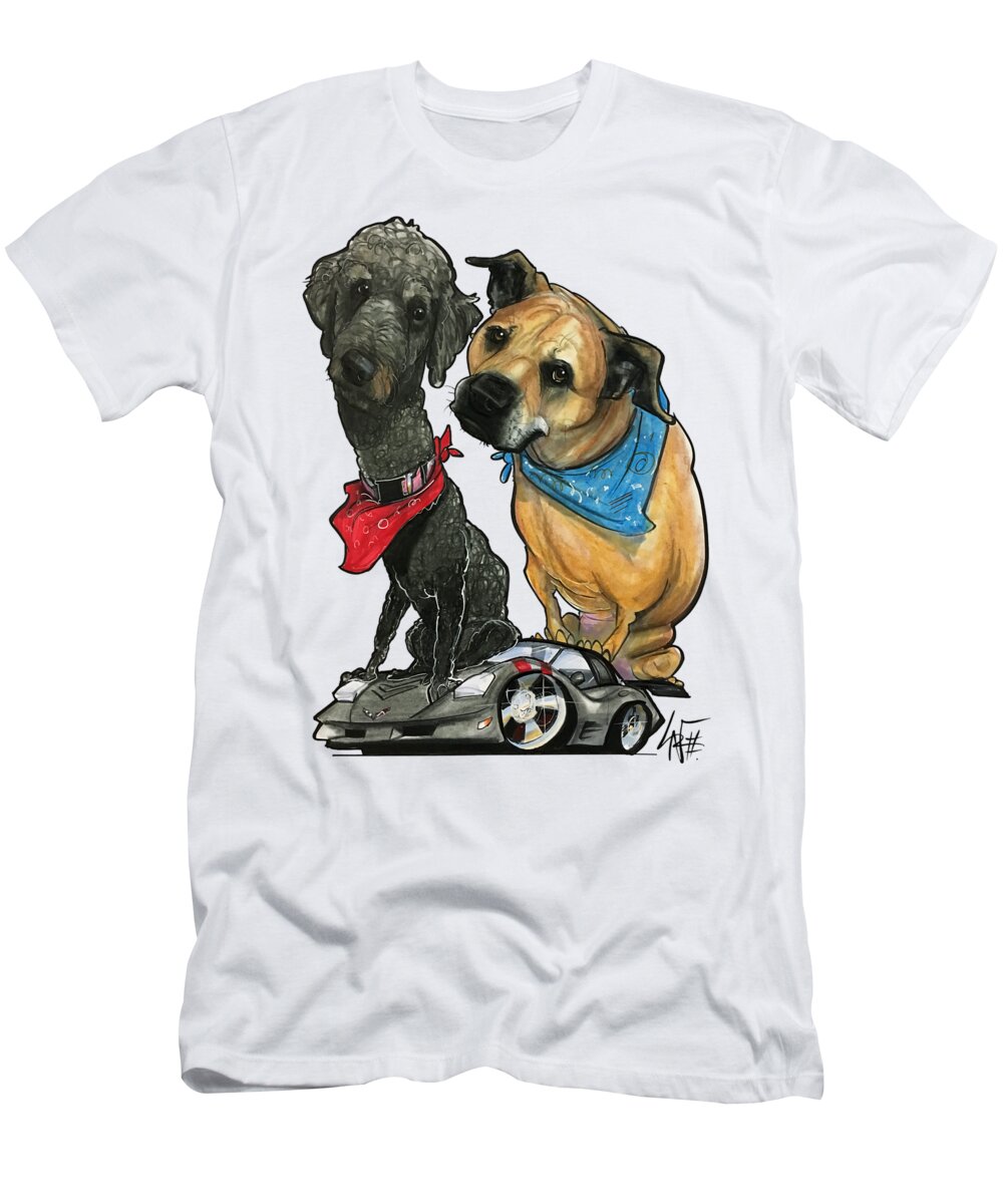 Diehl 4538 T-Shirt featuring the drawing Diehl 4538 by Canine Caricatures By John LaFree