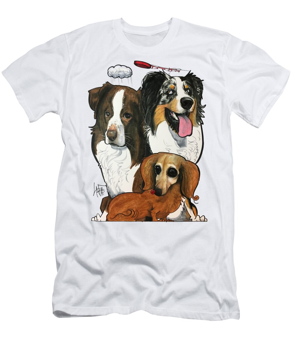 Dominguez T-Shirt featuring the drawing Dominguez JET BO LADY by Canine Caricatures By John LaFree