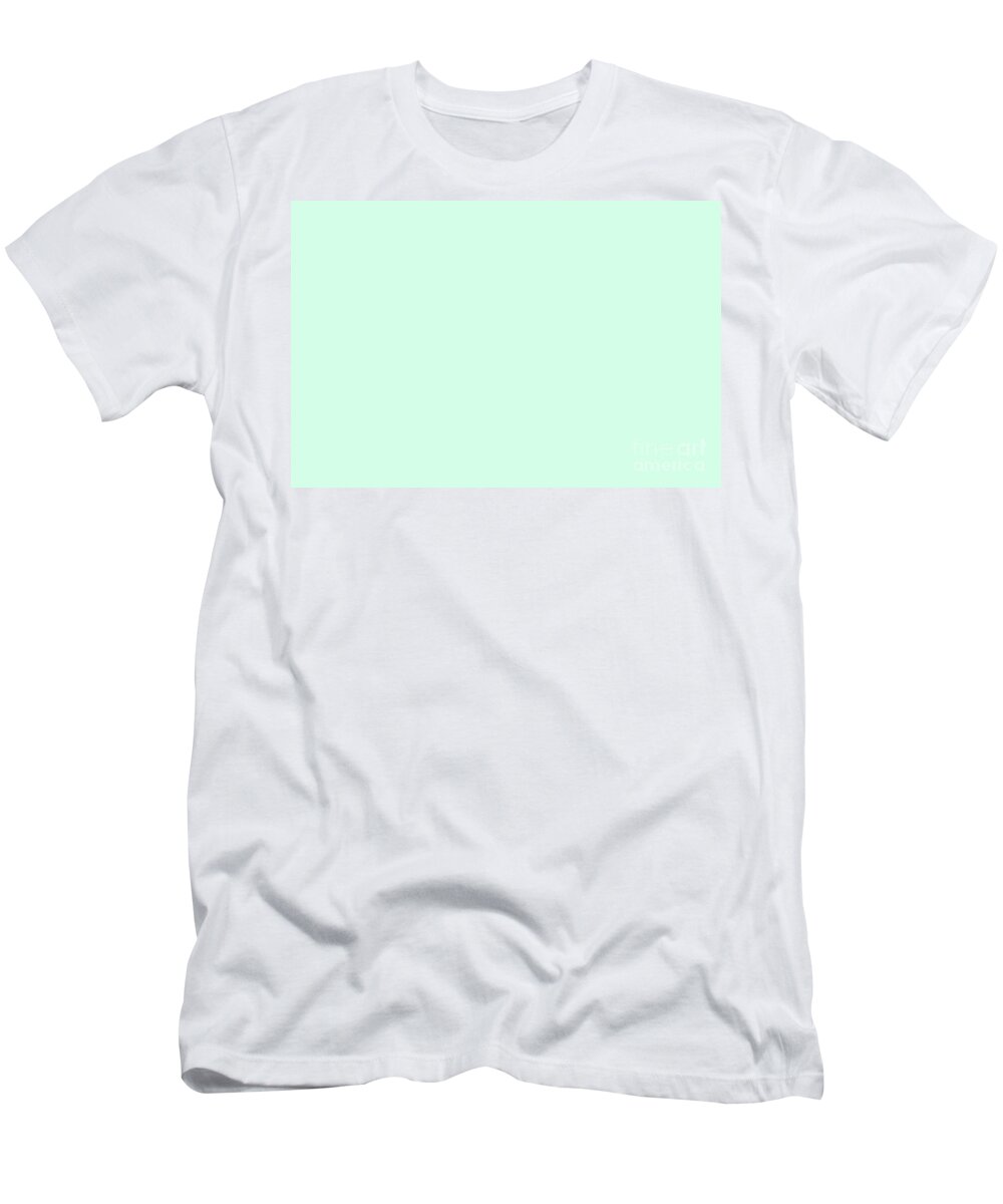 Pastel T-Shirt featuring the digital art Dunn Edwards 2019 Curated Colors Pale Cactus - Pastel Green DE5673 Solid Color by PIPA Fine Art - Simply Solid