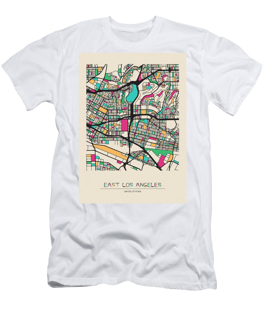 East Los Angeles, California City Map T-Shirt