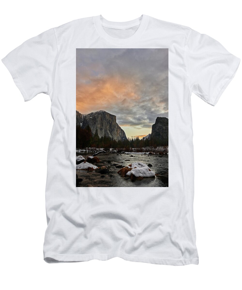 Forest T-Shirt featuring the photograph El Capitan at Sunset by Jon Glaser