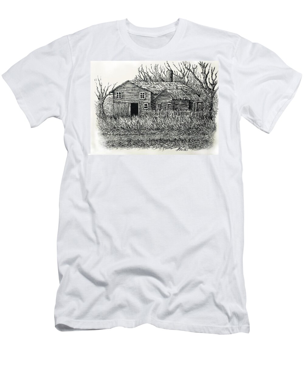 Barns T-Shirt featuring the drawing End of Winter by Yvonne Blasy