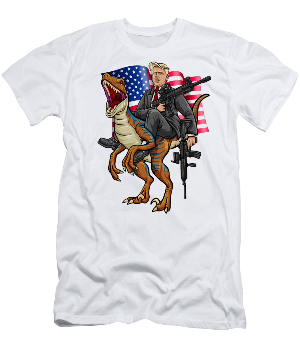 En trofast dobbelt tilnærmelse Epic President Rides A Dinosaur Merica USA T-Shirt for Sale by Mister Tee