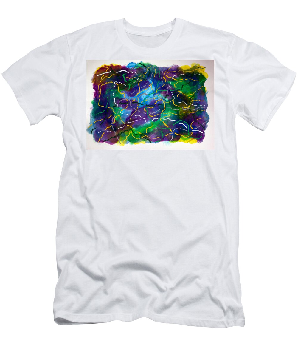 Epsilon9 T-Shirt featuring the painting Epsilon #9 Abstract by Sensory Art House