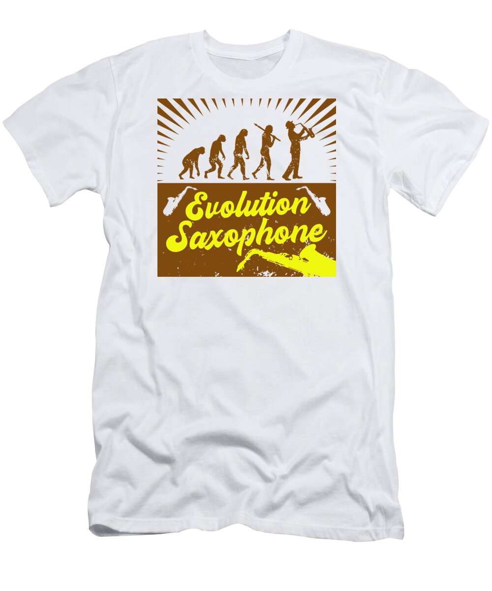 Music T-Shirt featuring the digital art Evolution Saxophone by Mister Tee
