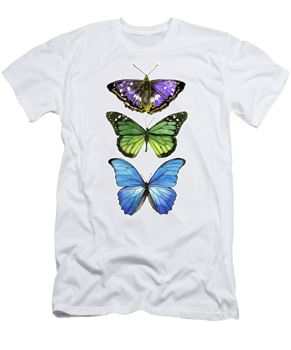 Animals & Nature+butterflies & Bees T-Shirt featuring the painting Falling From I by Melissa Wang