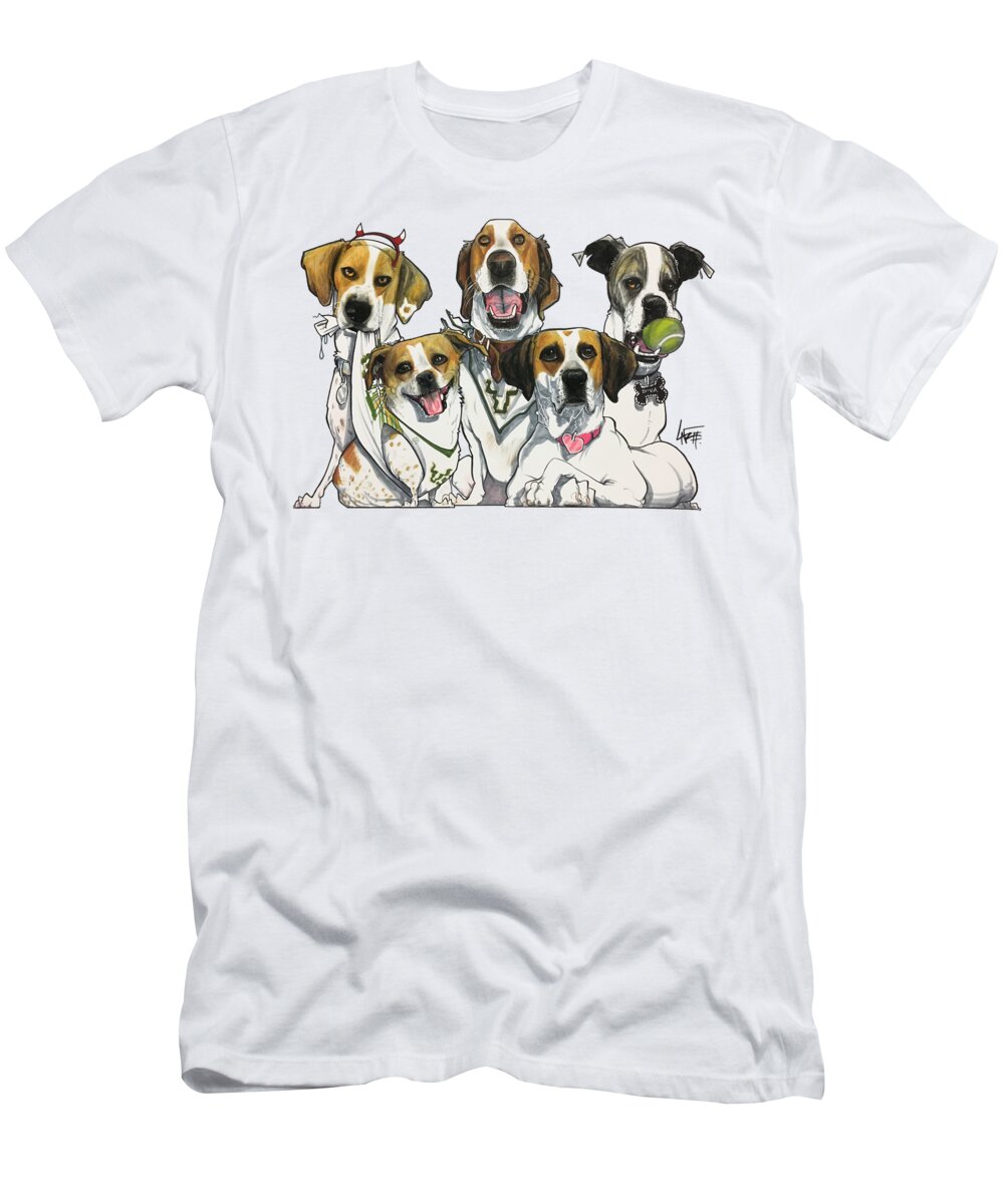 Fernandez T-Shirt featuring the drawing Fernandez 7-1491 by Canine Caricatures By John LaFree