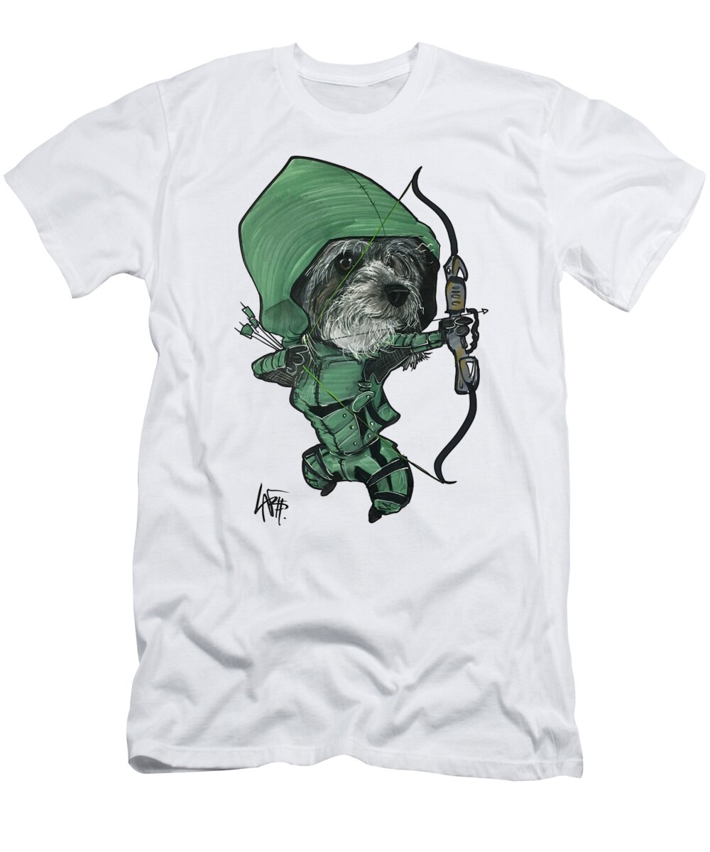 Figueroa 4553 T-Shirt featuring the drawing Figueroa 4553 by Canine Caricatures By John LaFree