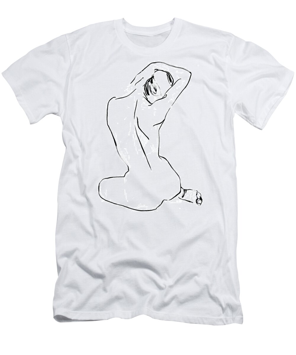 Fashion & Figurative+figurative+nudes T-Shirt featuring the painting Fixing The Bun II by Jennifer Paxton Parker