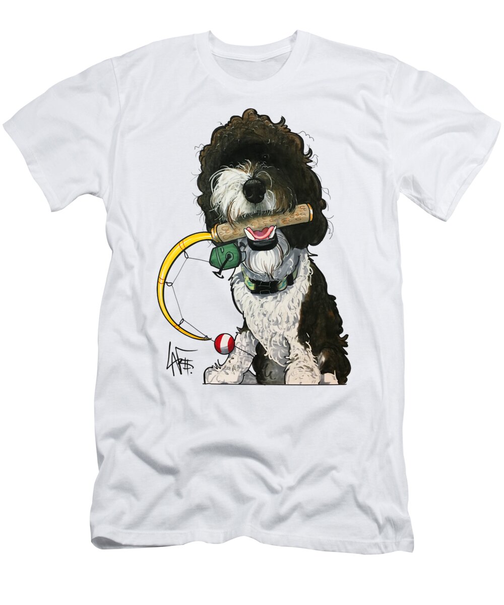 Flando 4469 T-Shirt featuring the drawing Flando 4469 by Canine Caricatures By John LaFree