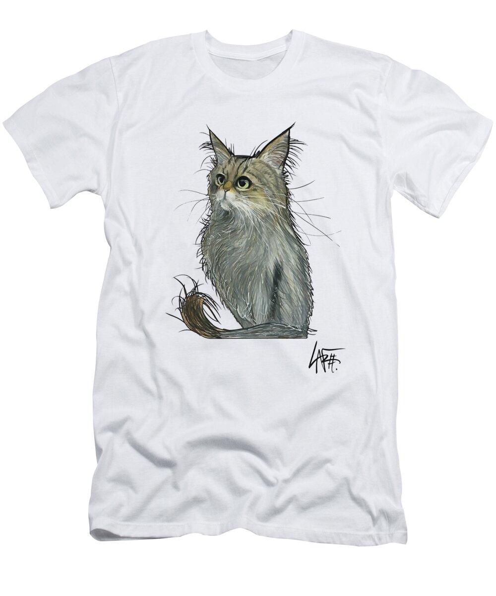 Flores 4581 T-Shirt featuring the drawing Flores 4581 by Canine Caricatures By John LaFree