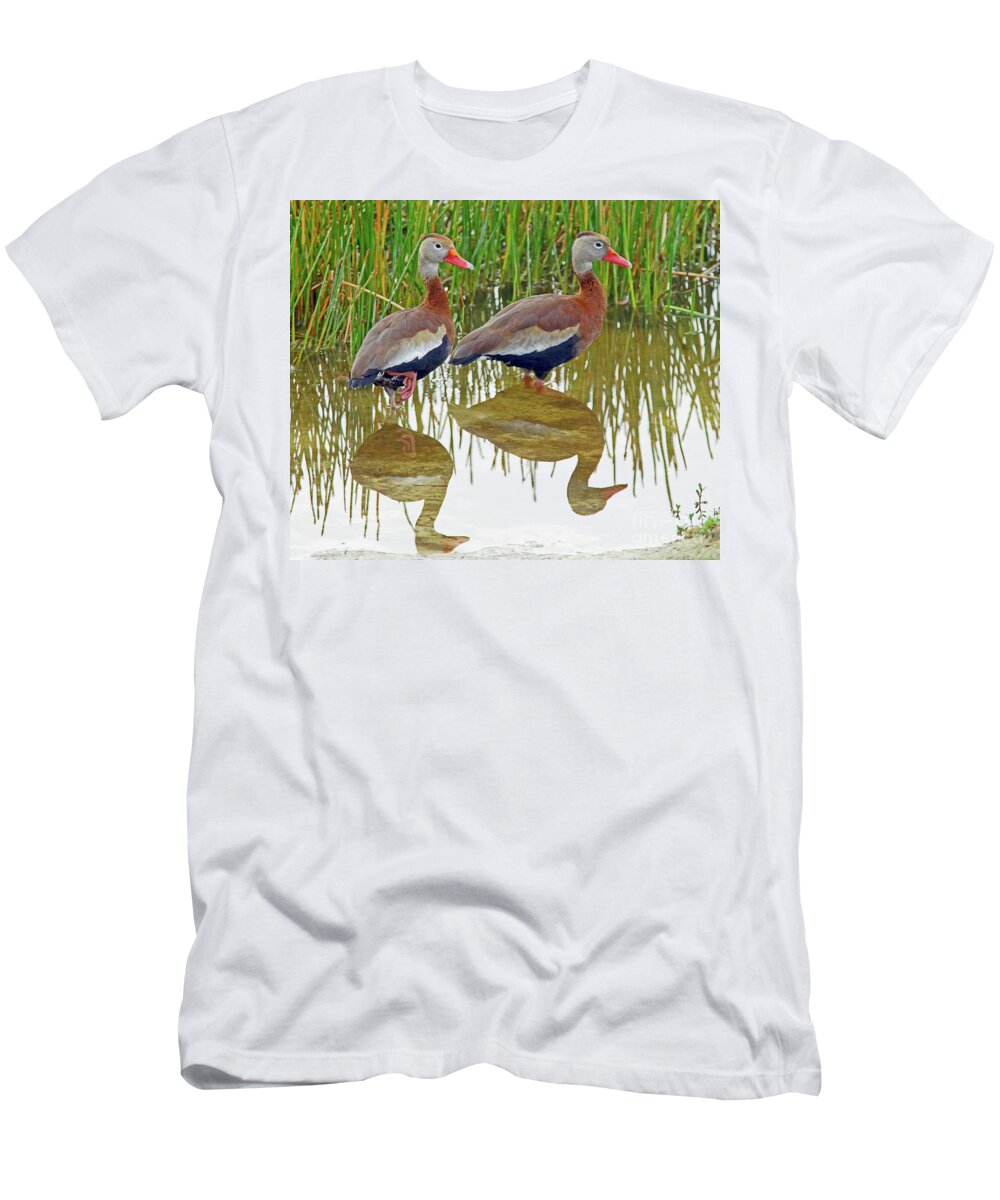  T-Shirt featuring the photograph Florida Whistling Ducks by Larry Nieland