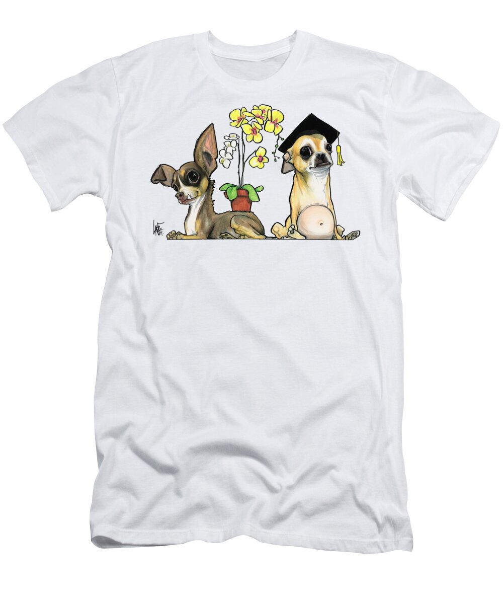 Fontanet T-Shirt featuring the drawing Fontanet 5008 by Canine Caricatures By John LaFree