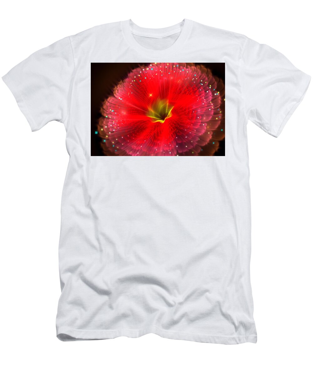 Fractal T-Shirt featuring the digital art FRactal flower red 21 by Lilia S