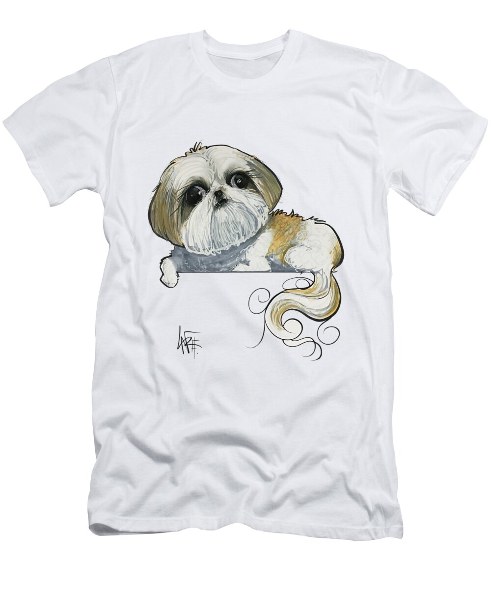 Franks 4519 T-Shirt featuring the drawing Franks 4519 by Canine Caricatures By John LaFree