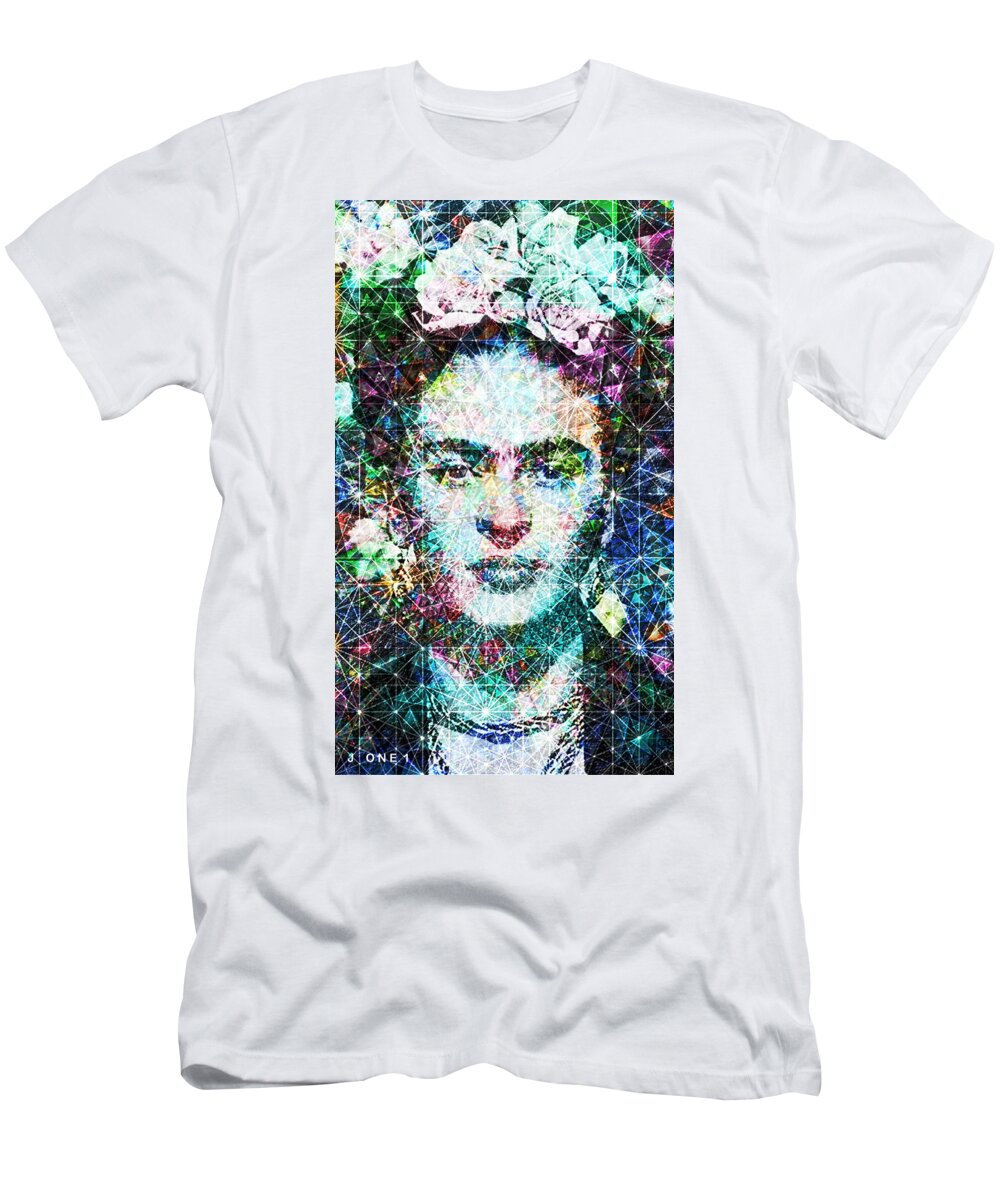 Frida T-Shirt featuring the digital art Frida Fractal by J U A N - O A X A C A