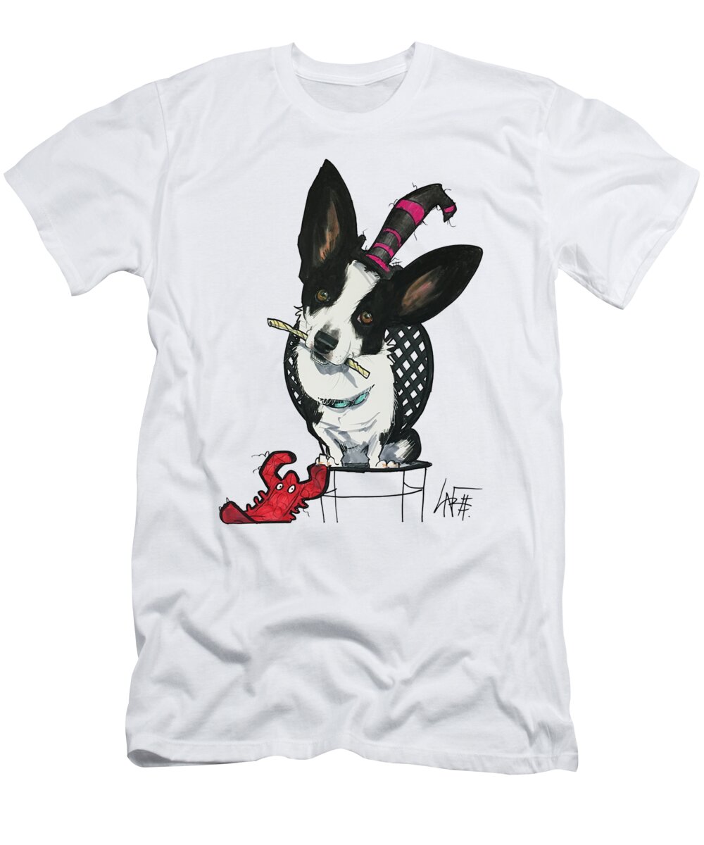 Garza 4551 T-Shirt featuring the drawing Garza 4551 by Canine Caricatures By John LaFree