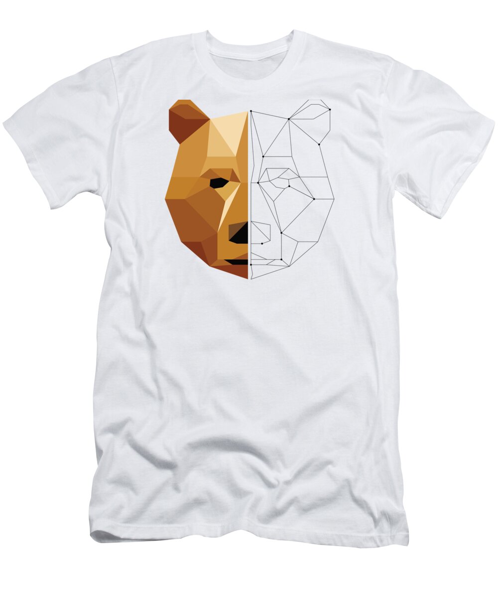 Decoration T-Shirt featuring the digital art Geometric Bear by Mister Tee