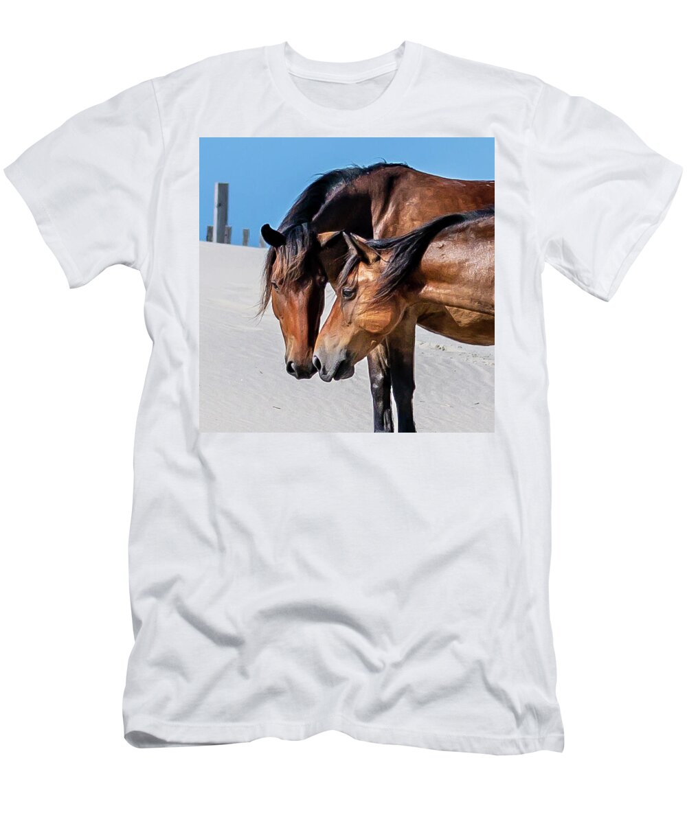 Animals T-Shirt featuring the photograph Girl Talk by Donna Twiford