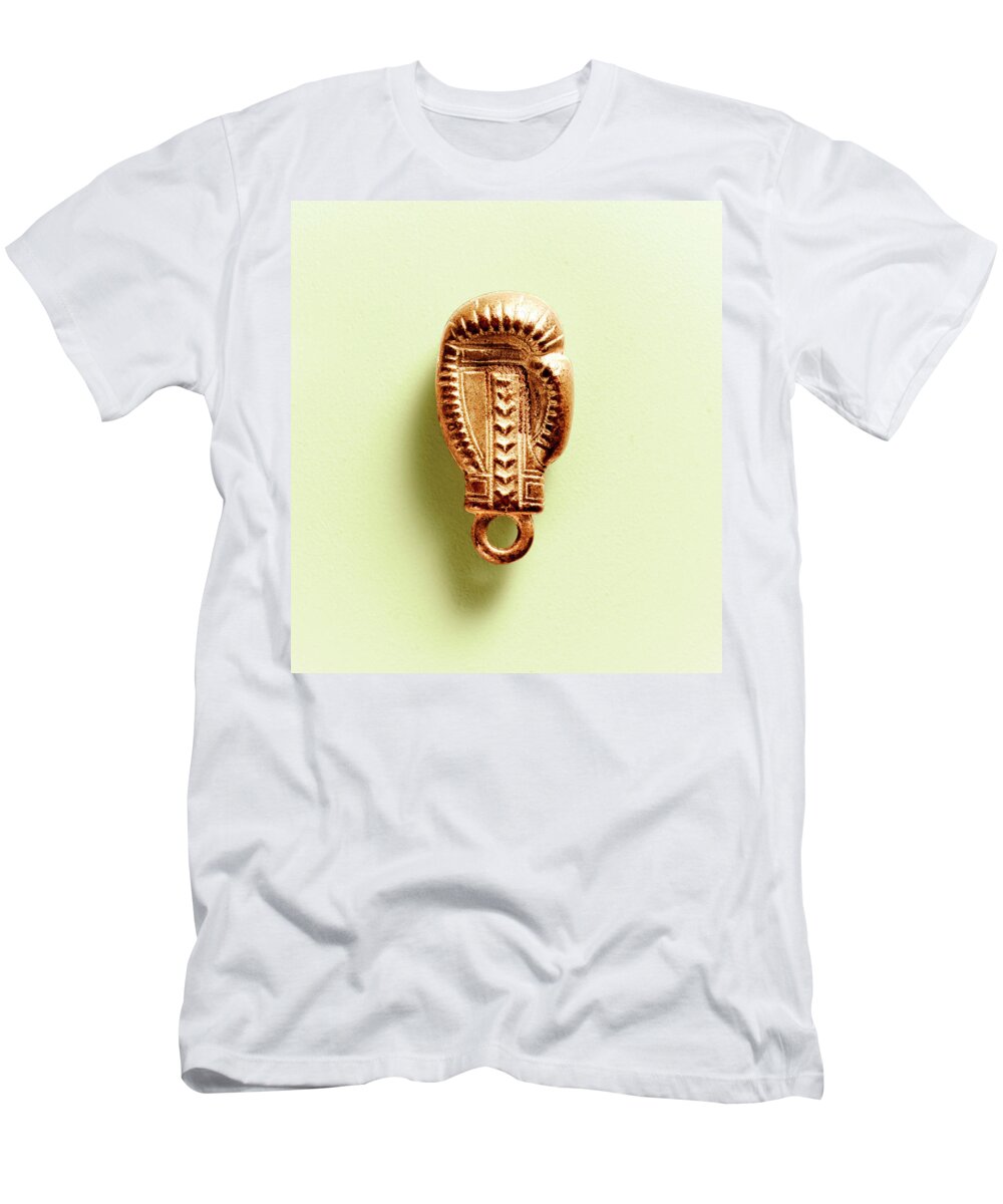 Accessories T-Shirt featuring the drawing Gold Boxing Glove by CSA Images