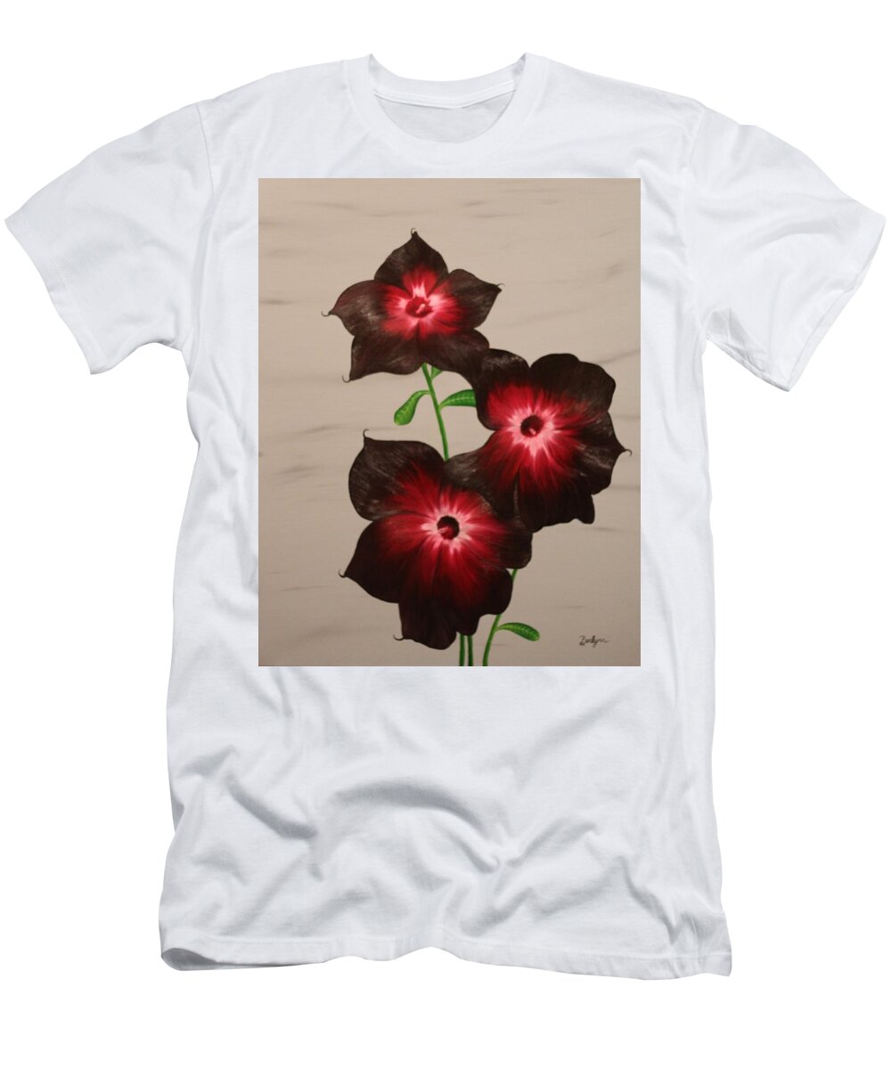 Flowers T-Shirt featuring the painting Goodnight Flower by Berlynn