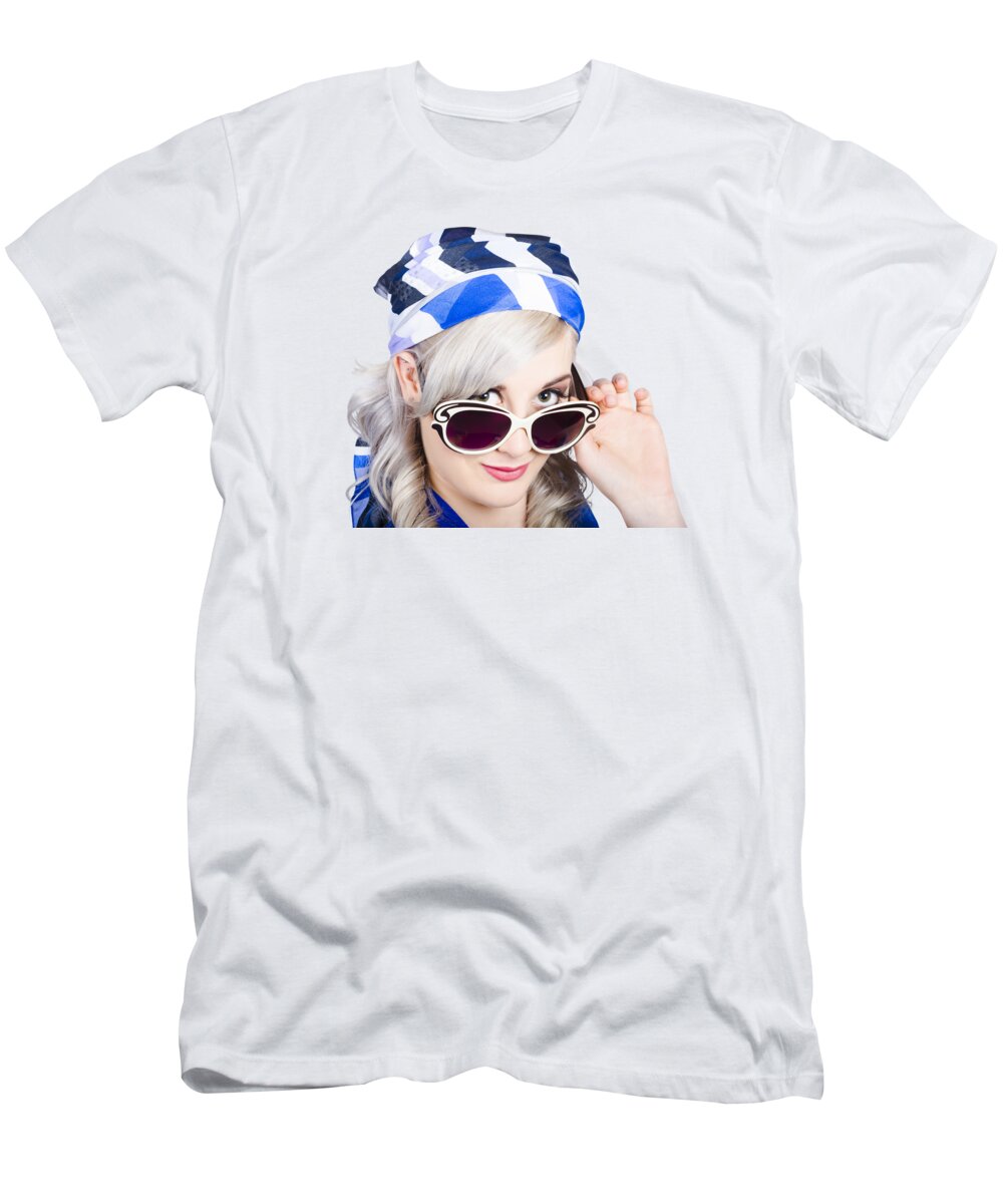 Graceful Pin Up Girl Looking Over Sunglasses T Shirt For Sale By Jorgo Photography Graceful Pin Up Girl Looking Over Sunglasses T Shirt For Sale By Jorgo Photography