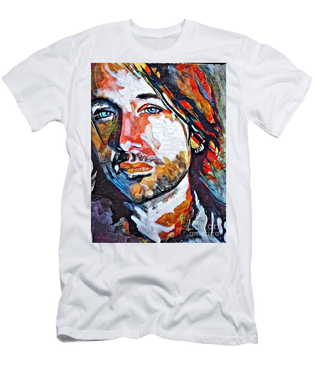 Keith Urban T-Shirt featuring the mixed media Graffiti Keith Urban by Chrisann Ellis
