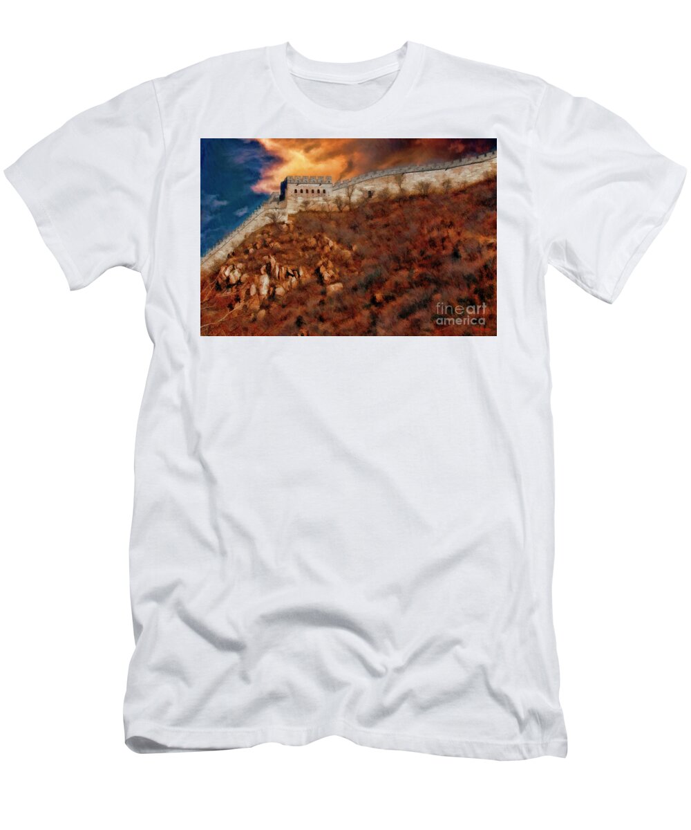 Great Wall China T-Shirt featuring the photograph Great Clouds Over The Great Wall China by Blake Richards