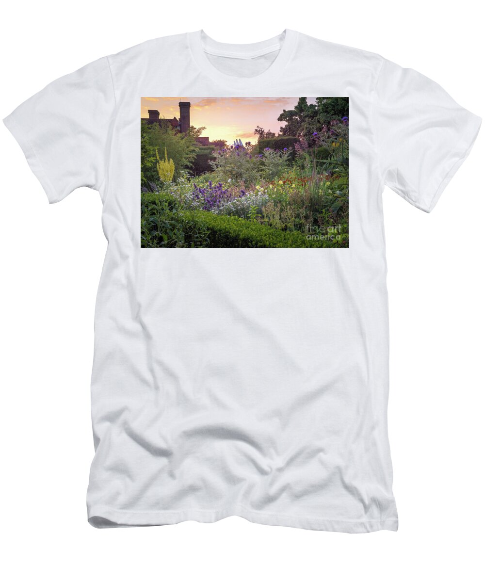 Great Dixter T-Shirt featuring the photograph Great Dixter Perennial Border by Perry Rodriguez