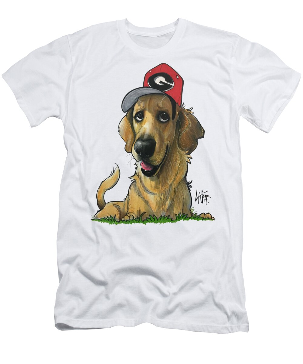 Greaves T-Shirt featuring the drawing Greaves 5220 by Canine Caricatures By John LaFree