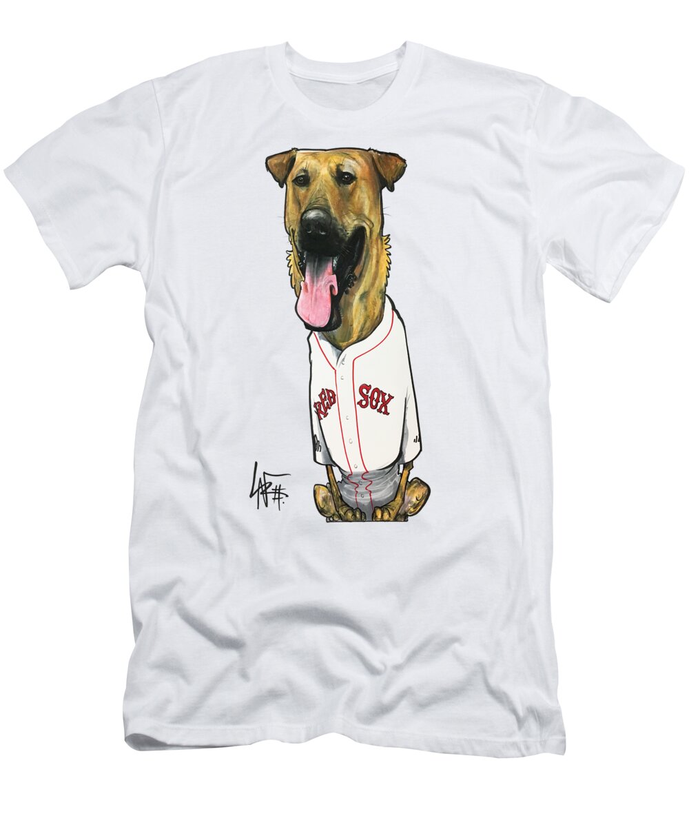 Greenberg T-Shirt featuring the drawing Greenberg 4407 by Canine Caricatures By John LaFree