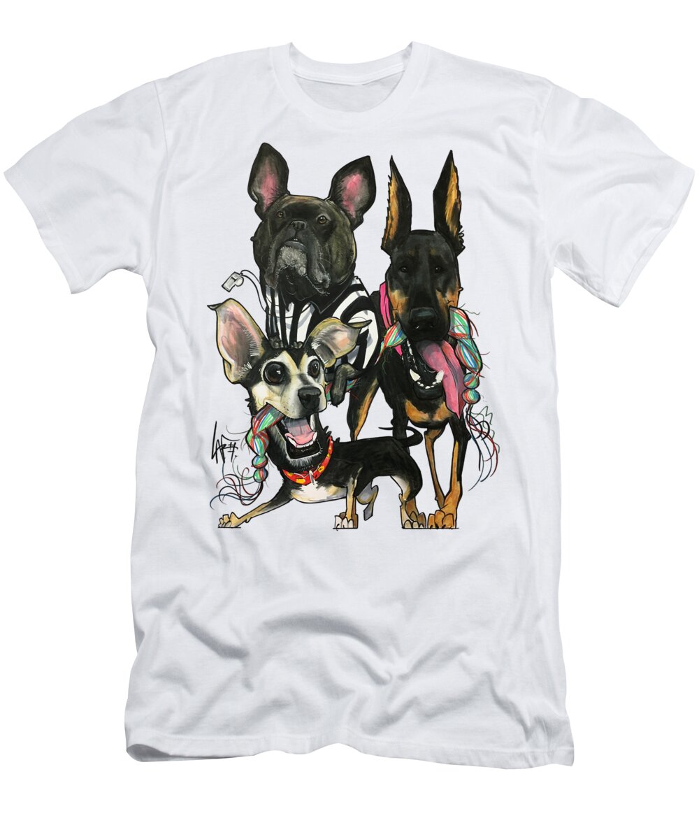 Greenberg 4444 T-Shirt featuring the drawing Greenberg 4444 by Canine Caricatures By John LaFree