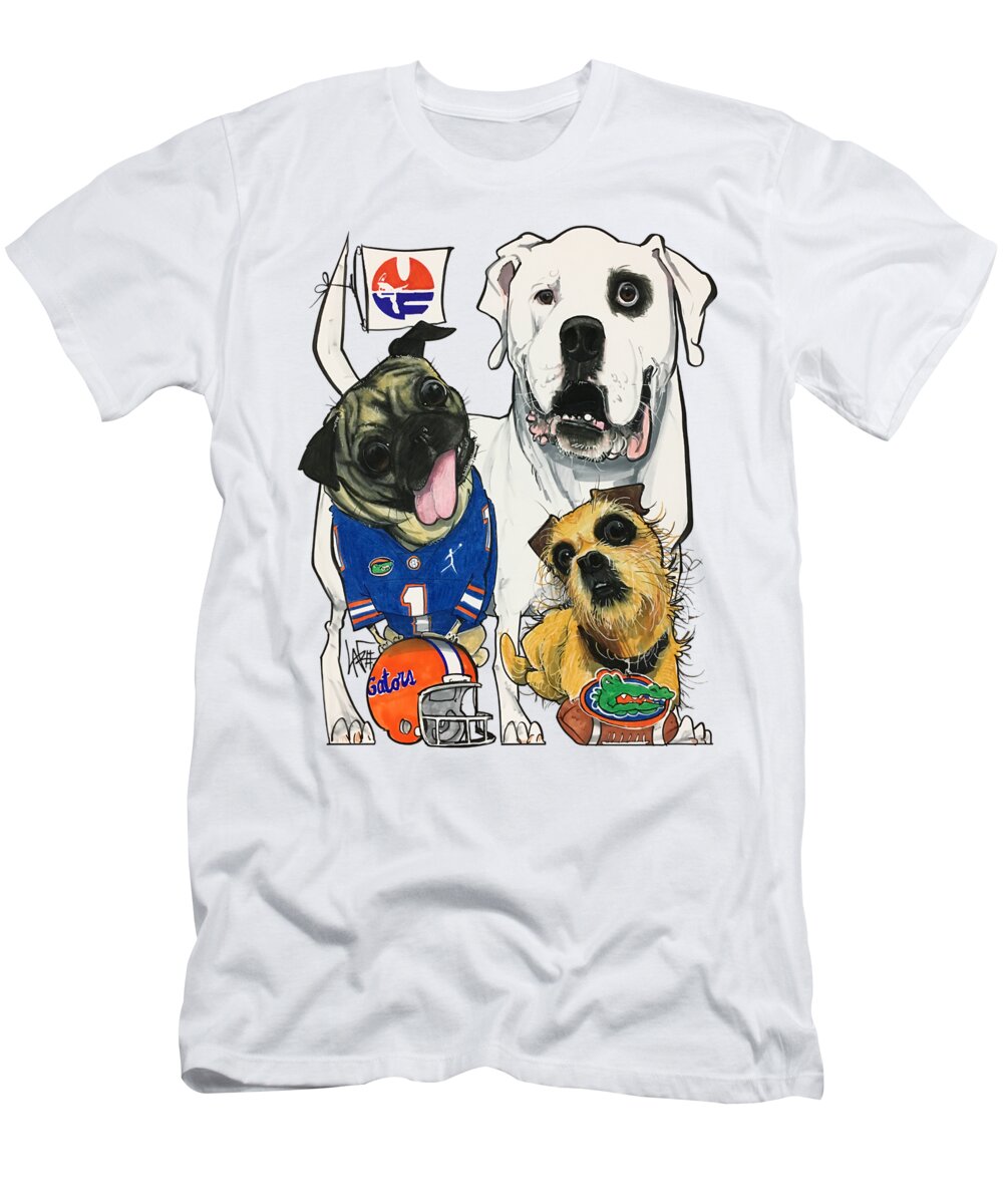 Greenberg 4496 T-Shirt featuring the drawing Greenberg 4496 by Canine Caricatures By John LaFree