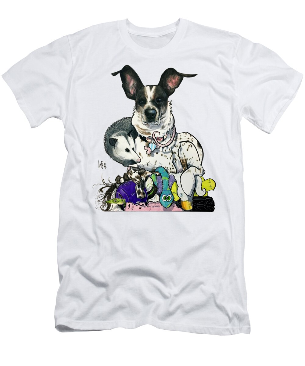 Guzman T-Shirt featuring the drawing Guzman 5168 by Canine Caricatures By John LaFree