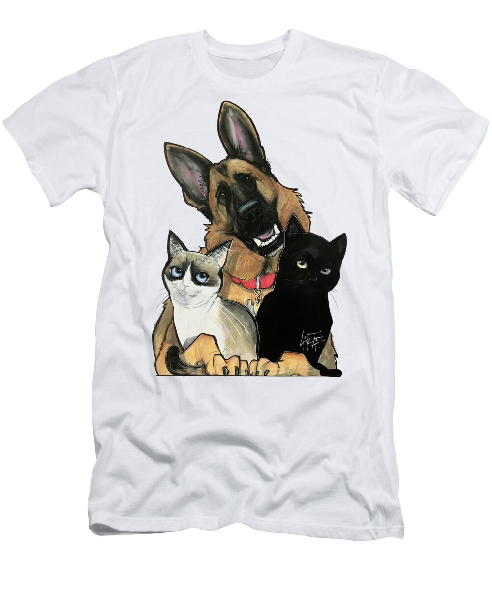 Haberland T-Shirt featuring the drawing Haberland 7-1316 by Canine Caricatures By John LaFree