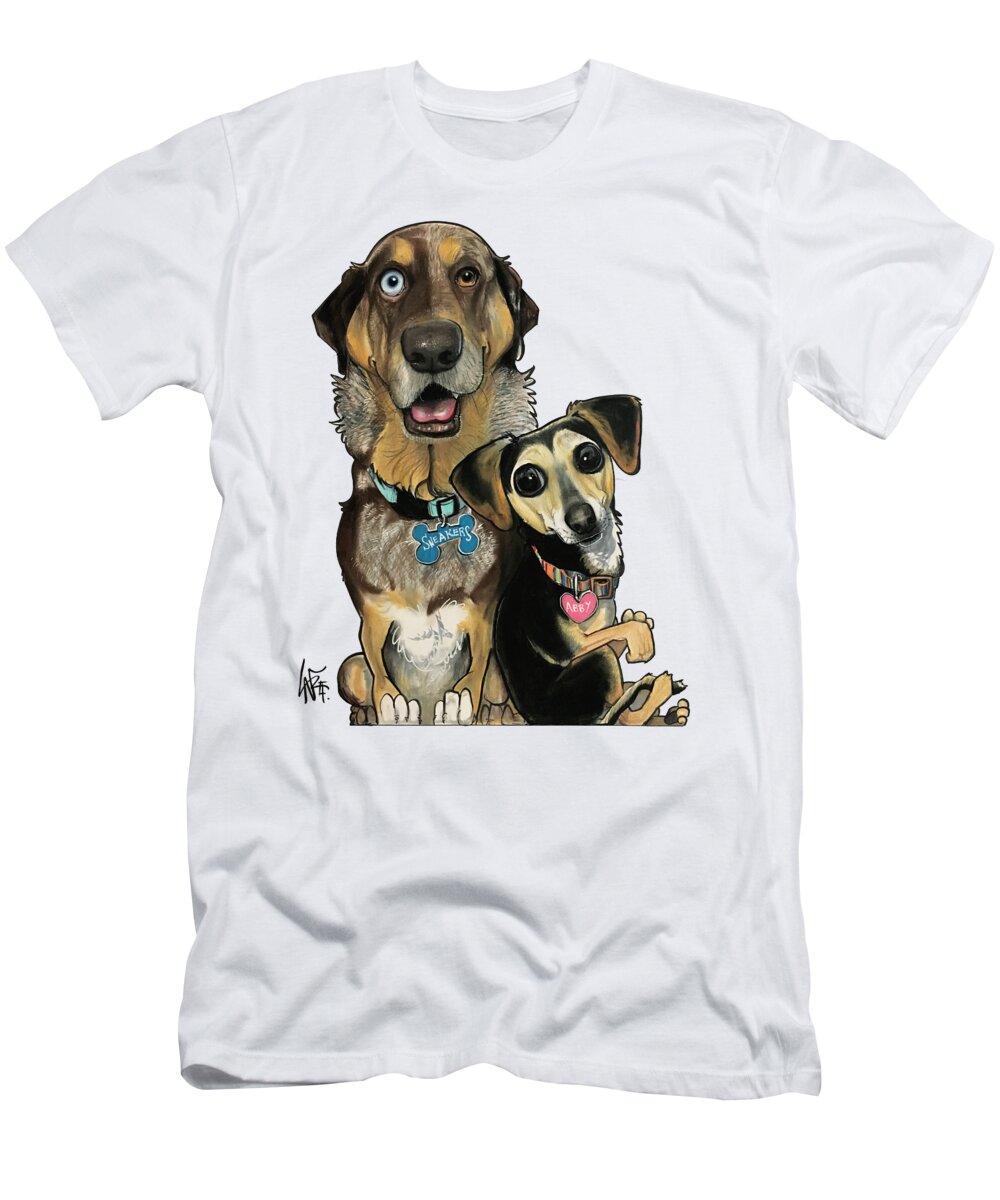 Hagen T-Shirt featuring the drawing Hagen 5061 by Canine Caricatures By John LaFree