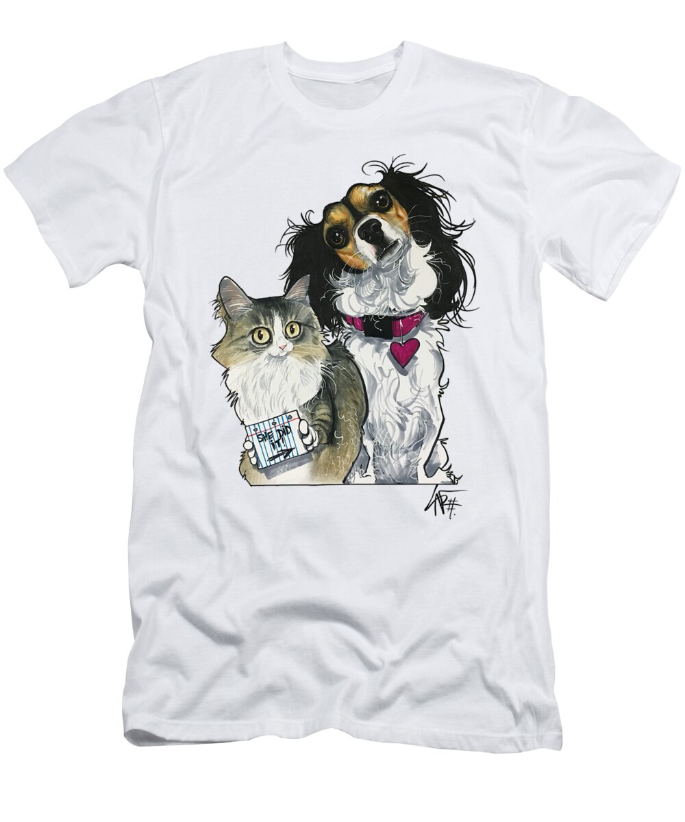 Harden 4628 T-Shirt featuring the drawing Harden 4628 by Canine Caricatures By John LaFree