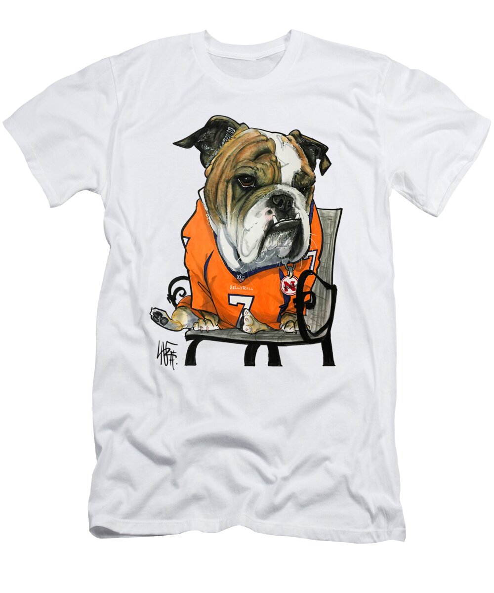 Hardle 4448 T-Shirt featuring the drawing Hardle 4448 by Canine Caricatures By John LaFree