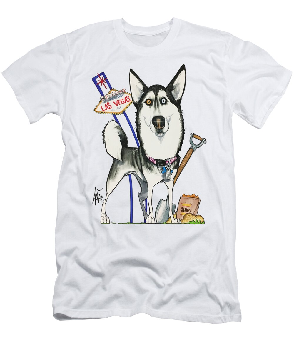 Harper T-Shirt featuring the drawing Harper 4422 by Canine Caricatures By John LaFree