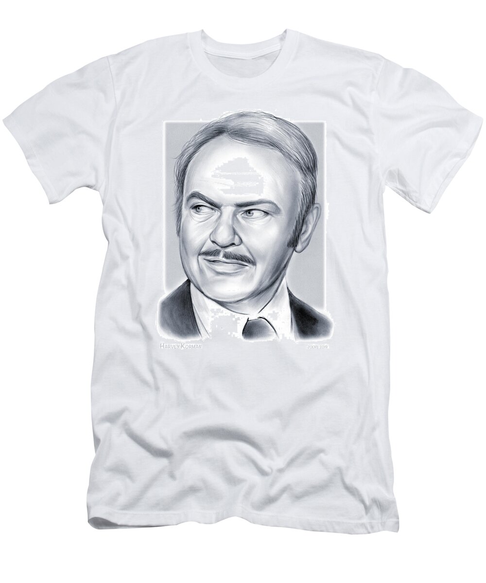 Harvey Korman T-Shirt featuring the drawing Harvey by Greg Joens