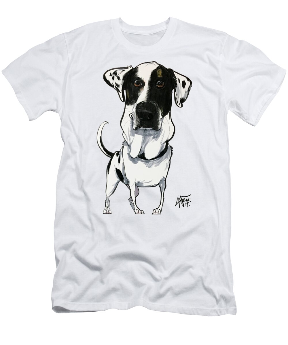 Hellmich T-Shirt featuring the drawing Hellmich 5145 MAYBELLE by Canine Caricatures By John LaFree
