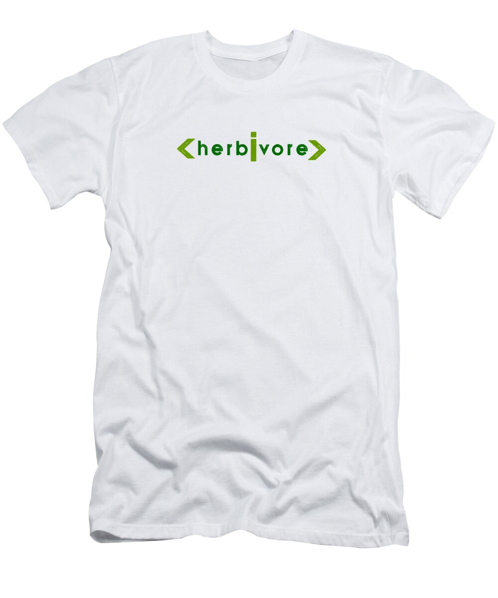  T-Shirt featuring the drawing Herbivore - two greens by Charlie Szoradi