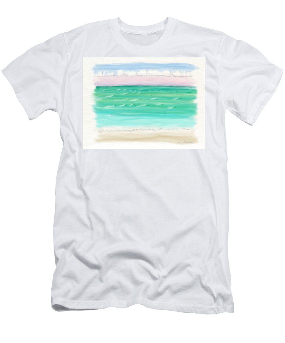 Mixed Media T-Shirt featuring the mixed media Horizontal Bliss by Gary F Richards