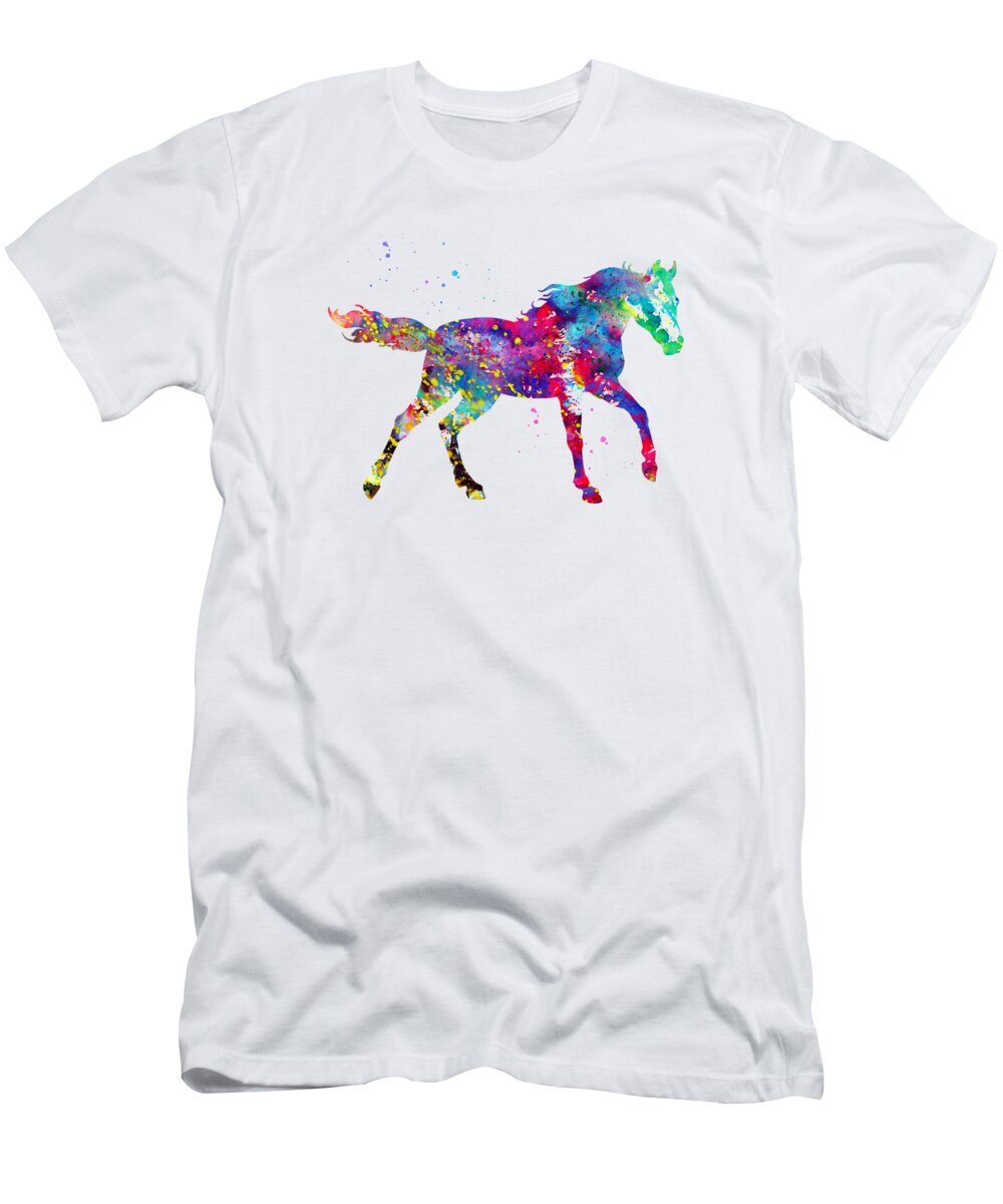 Horse Print T-Shirt featuring the digital art Horse Print by Erzebet S