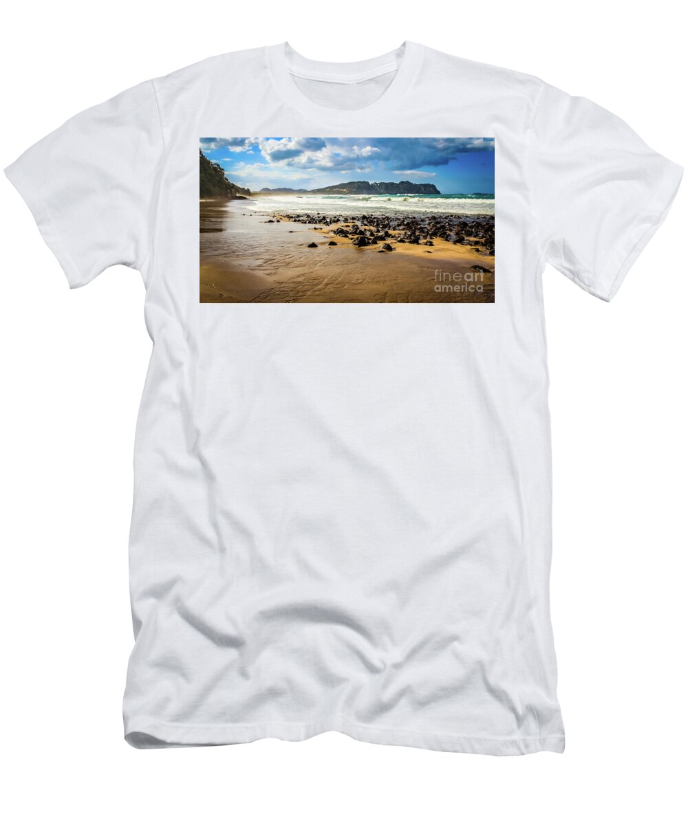 Hot Water Beach T-Shirt featuring the photograph Hot Water Beach, Coromandel, New Zealand by Lyl Dil Creations