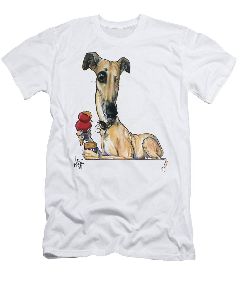 Hubbard T-Shirt featuring the drawing Hubbard 5162 BOB by Canine Caricatures By John LaFree