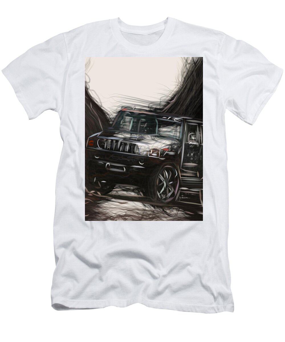 Hummer T-Shirt featuring the digital art Hummer H2 Drawing by CarsToon Concept