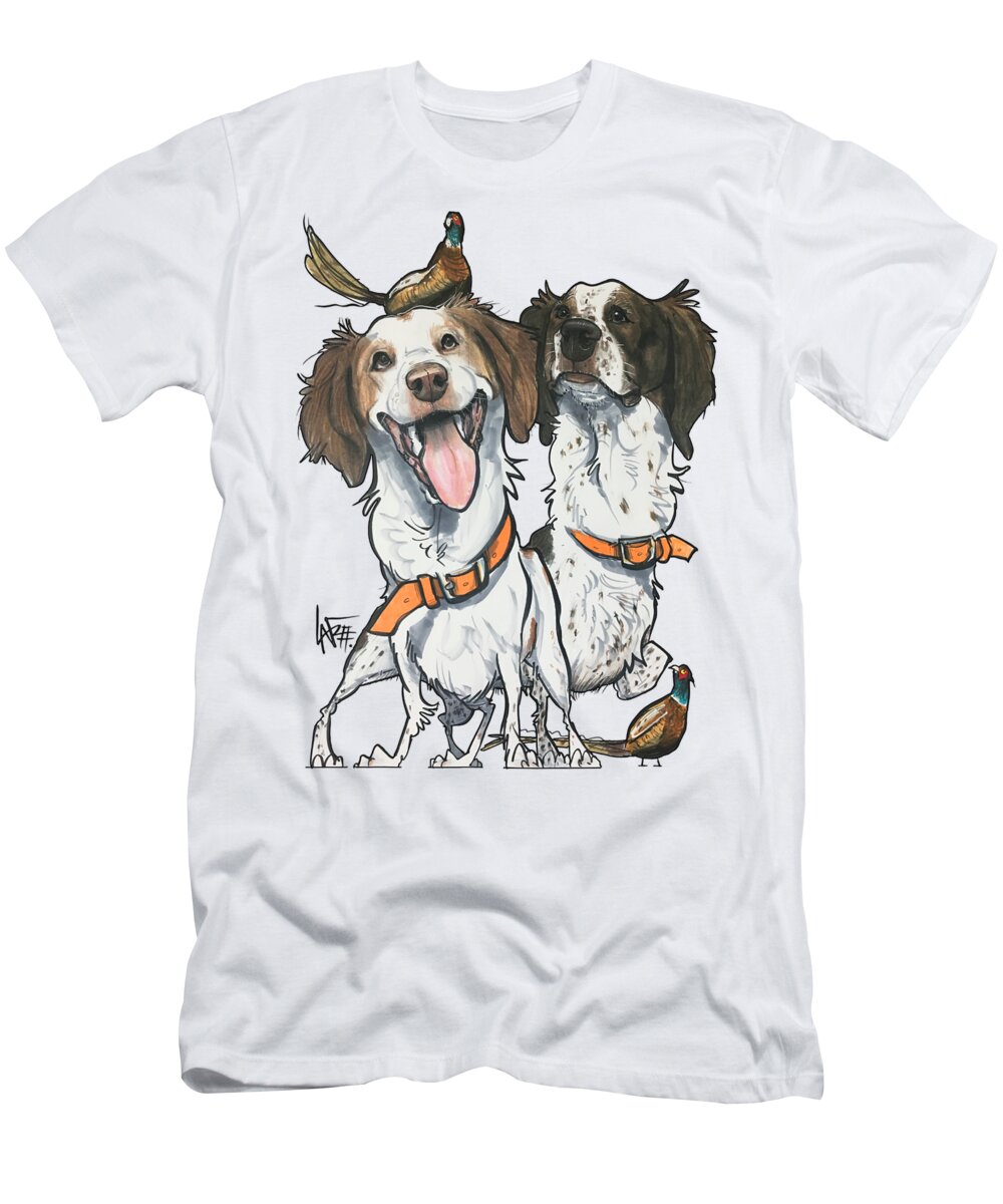 Hunt T-Shirt featuring the drawing Hunt 4805 by Canine Caricatures By John LaFree